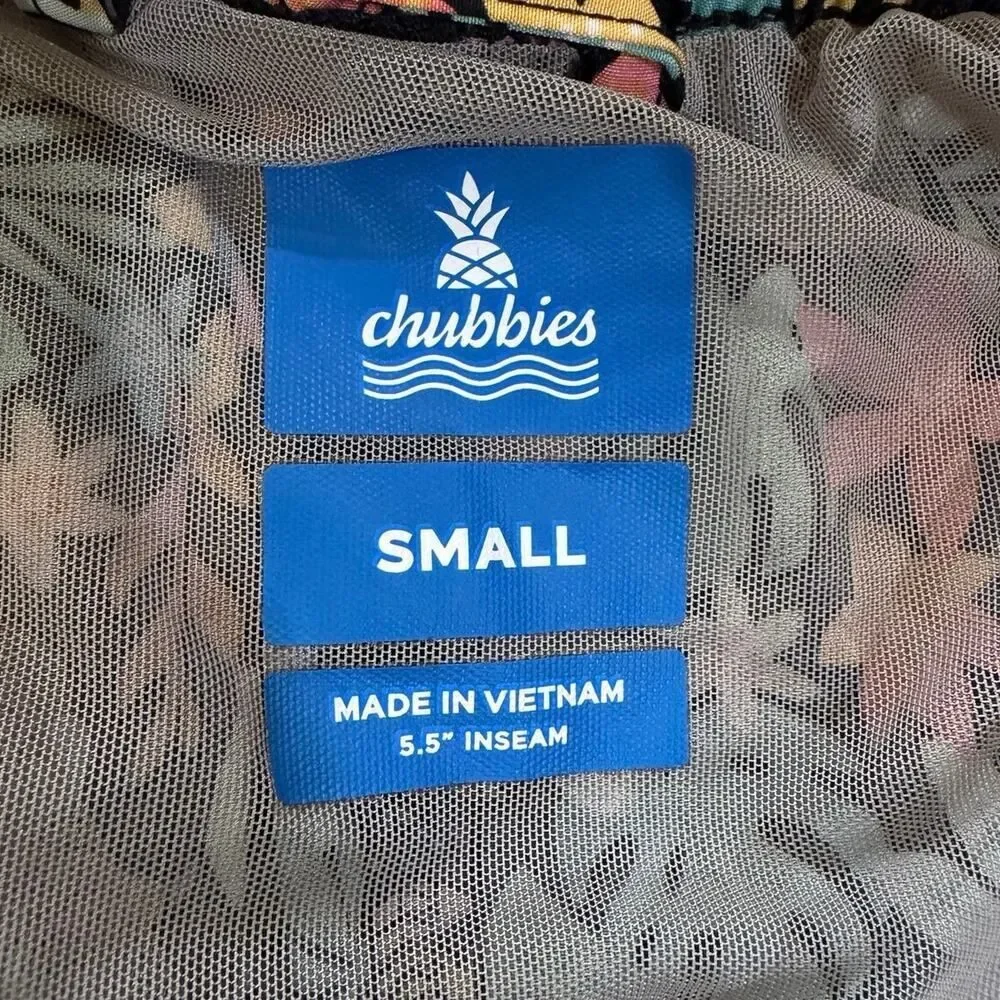 Chubbies The Bloomerangs 5” Classic Swim Trunks Men's Size Small Toucan Tropical